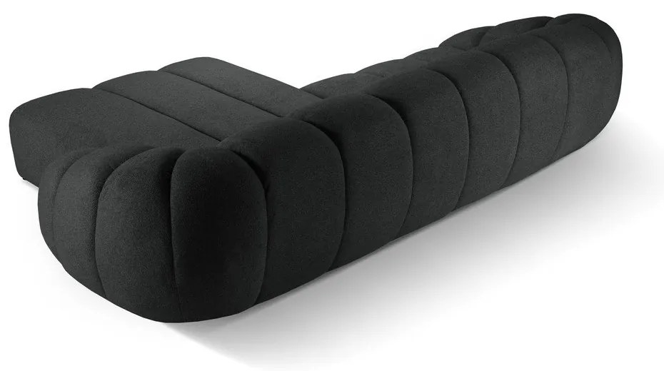 Черен ъглов диван (десен ъгъл) Diana – Micadoni