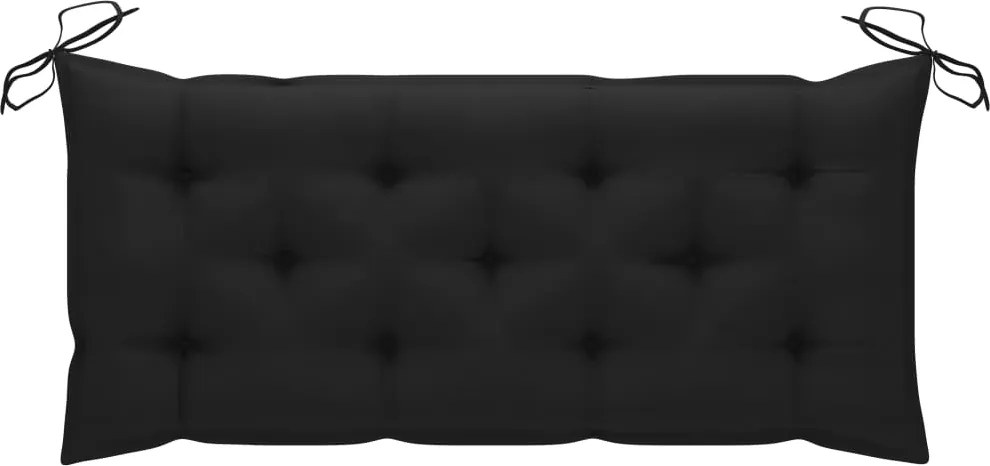 Възглавница за градинска пейка черна 120x(50+50)x7 см оксфорд