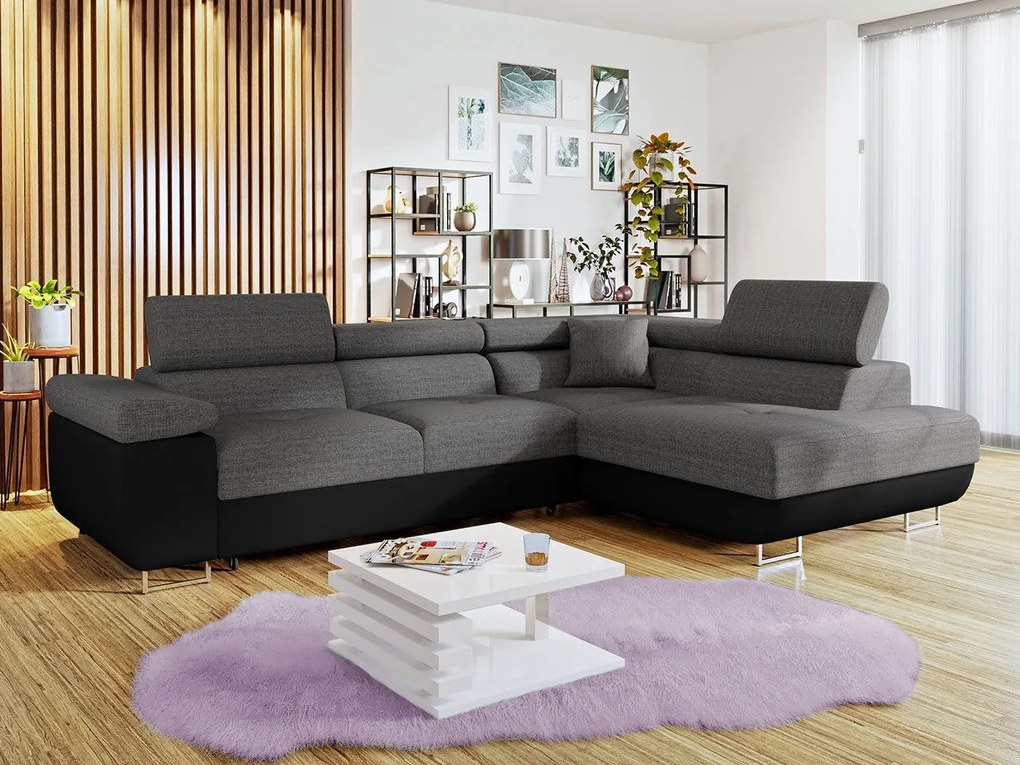 Ъгъл диван Antony-Right-Black - Gray
