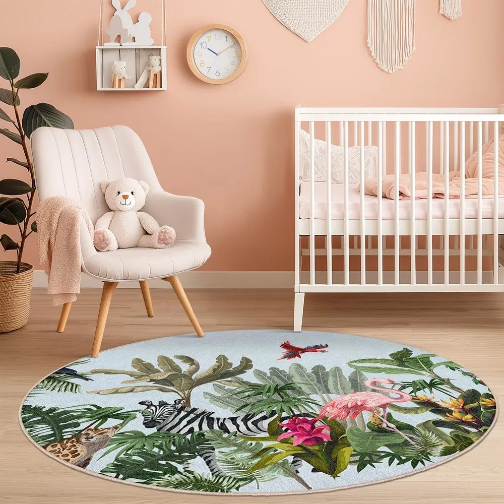 Детски килим подходящ за пране ø100 cm Jungle – Mila Home