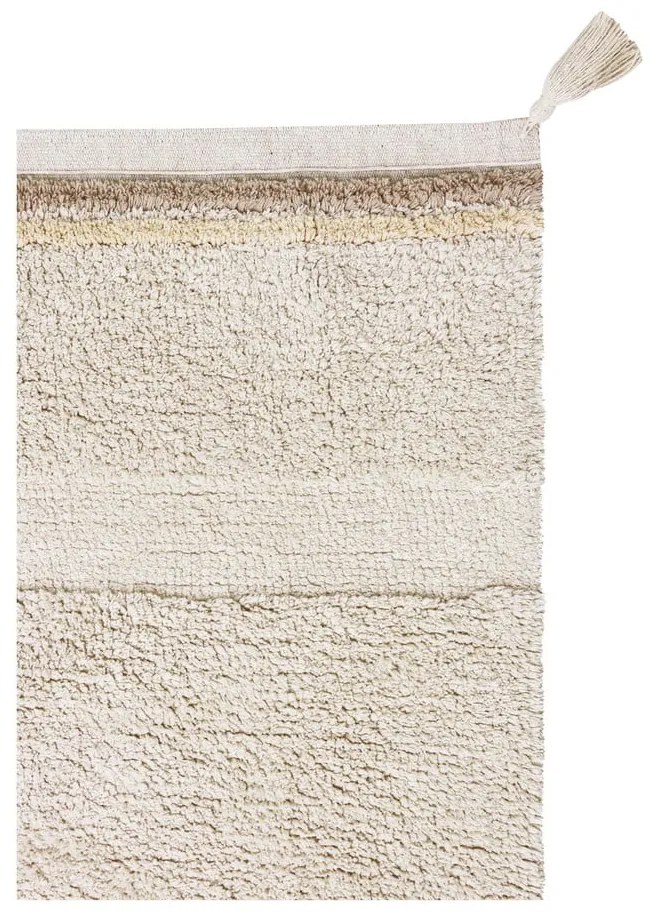 Кремав ръчно изработен памучен килим подходящ за пране 170x240 cm Bloom Natural – Lorena Canals