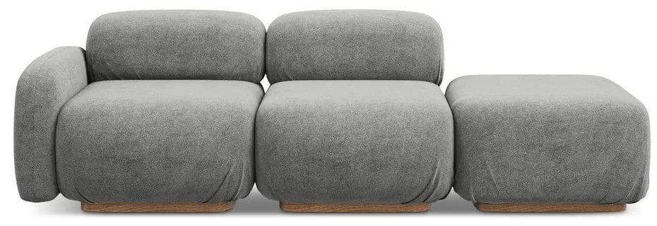 Сив модулна лежанка от букле (десен ъгъл) Ailani – Makamii