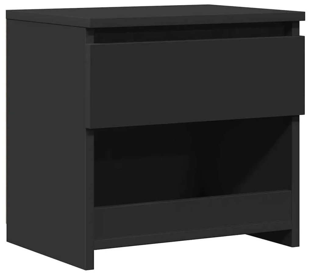 803445 vidaXL Нощно шкафче, черно, 40x30x39 см, инженерно дърво