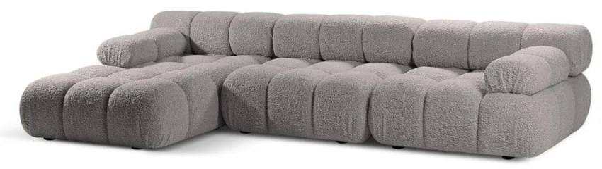 Светлосив модулен ъглов диван от букле (ляв ъгъл) Bellis – Micadoni Home