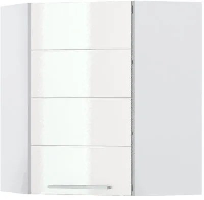 Висящ ъглов шкаф Hudson V7-UG-1K-White - White glossy