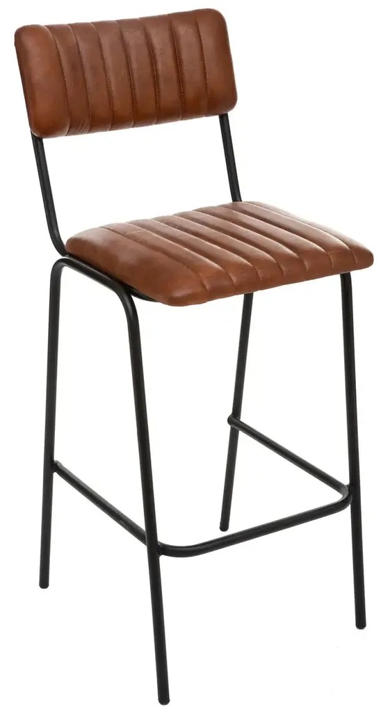 Бар стол atmosphera Dario, Биволска кожа - Черен