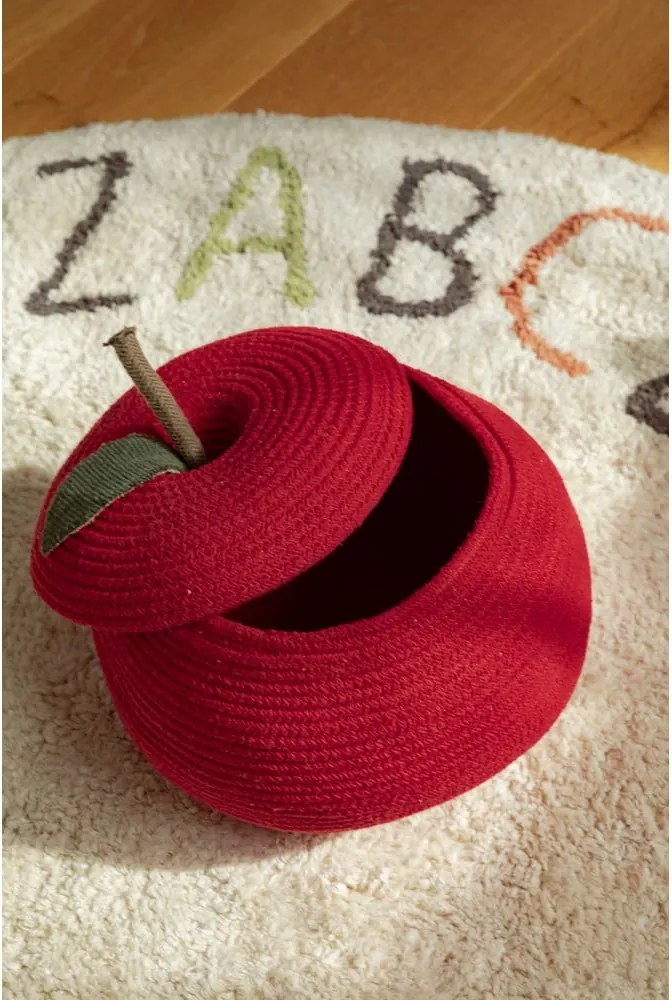 Червена текстилна детска кошница за играчки ø 28x20 cm Apple – Lorena Canals