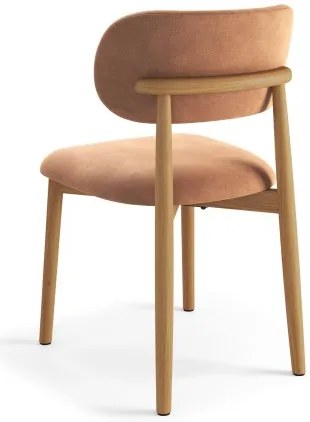 АЛДО Теракота (тъкан Дэнни 204)/рамка лакиран дъб - ДЪРВЕН СТОЛ ЗА ДНЕВНА, ТРАПЕЗАРИЯ, КУХНЯ РЕТРО