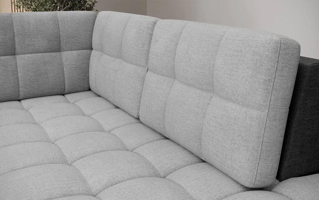 Ъглов диван Bale U-Светлосив - Черен-Десен