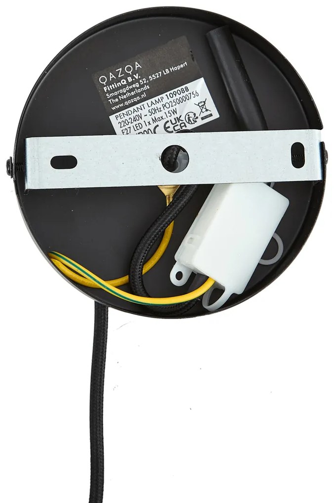 Висяща лампа черна с дим и кехлибарено стъкло правоъгълна 8-лампи - Monaco