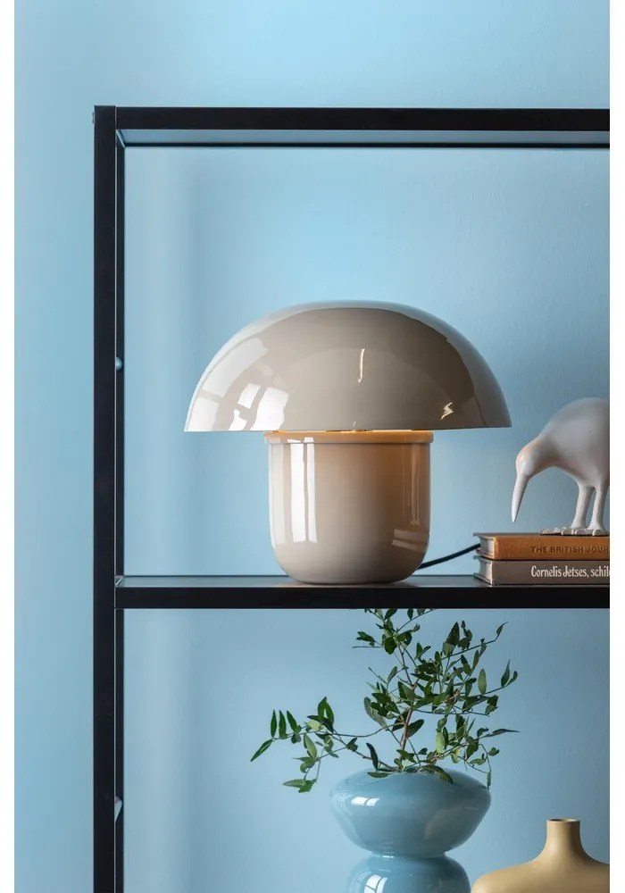 Сива настолна лампа с метален абажур (височина 25 cm) Fat Mushroom – Leitmotiv