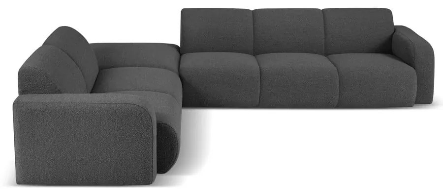 Тъмносив ъглов диван от плат букле (ляв ъгъл) Molino - Micadoni Home