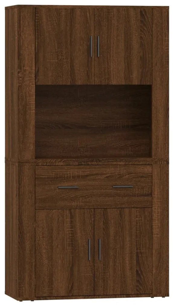 3185374 vidaXL Висок шкаф, кафяв дъб, инженерно дърво