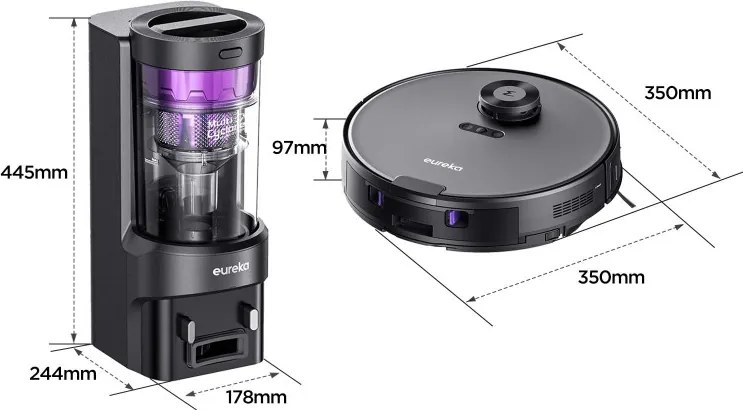Прахосмукачка робот Eureka NER Е10S, 5200 mAh, 4000Pa, 2 л, 4 режима, LiDAR картографиране, Гласов контрол, Черен