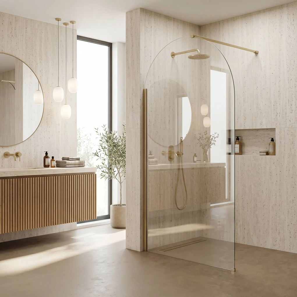 Параван за душ Rea Sky Heaven Brush Gold 90