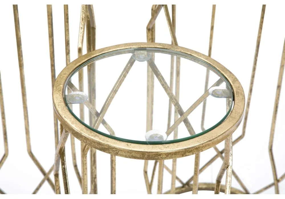 Кръгли странични маси със стъклен плот в комплект от 3 броя ø 32 cm Tunisi - Mauro Ferretti