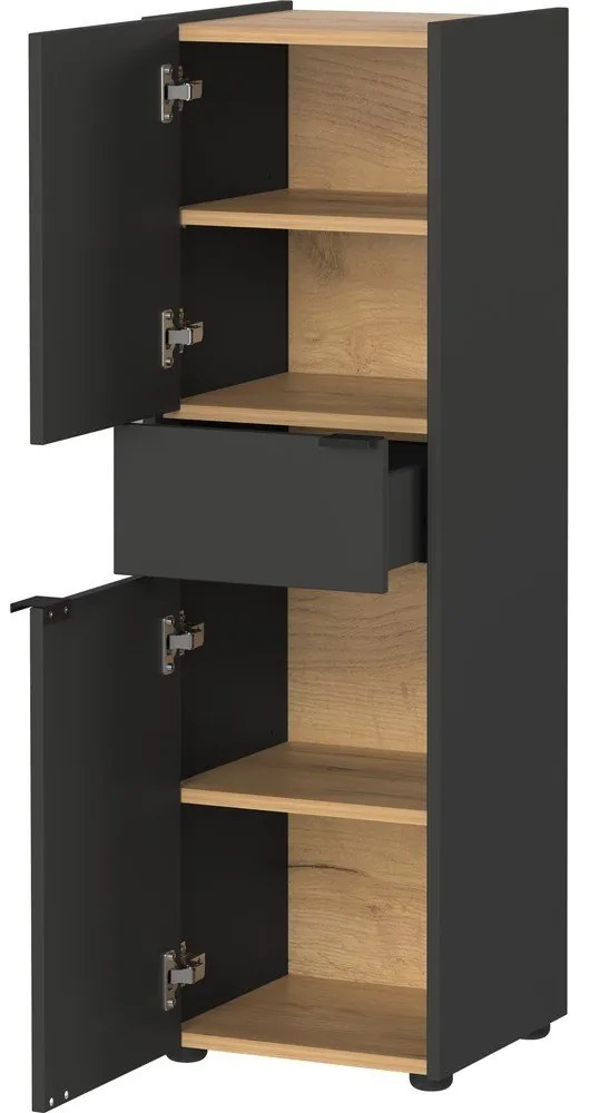 Антрацитен висок шкаф за баня 34x111 cm Forano – Germania