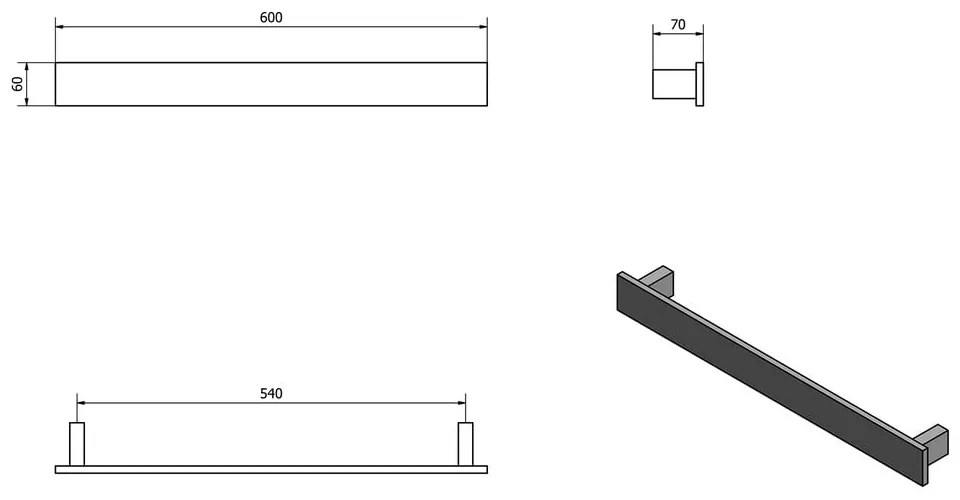 Бяла стенна поставка за кърпи Patron – Sapho
