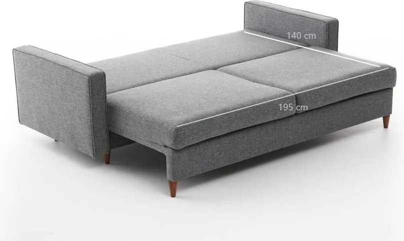 Тъмно сив разтегателен диван 210 cm Eva – Balcab Home