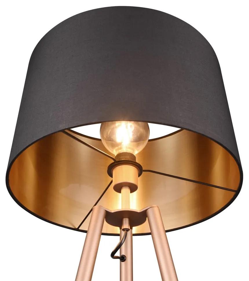 Кафява подова лампа с рафт (височина 152 cm) Colette - Trio