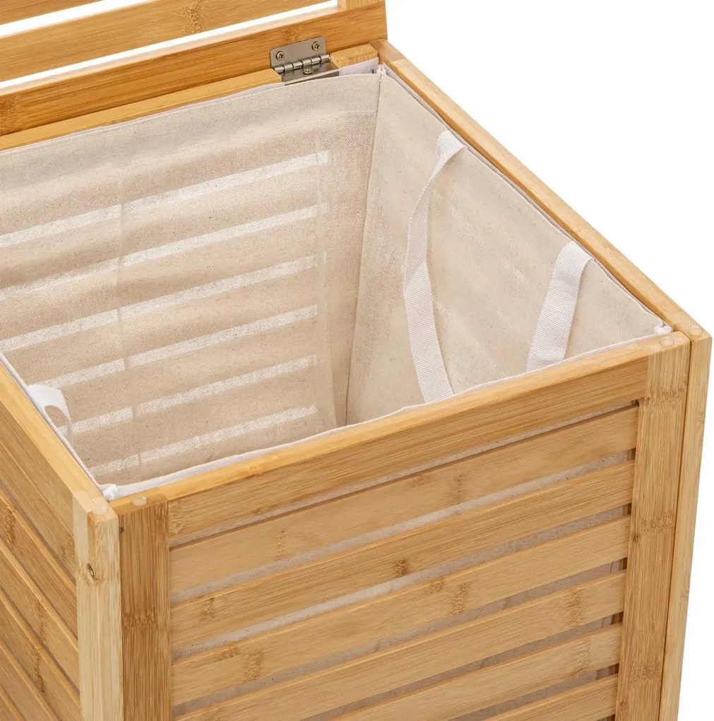 Кош за пране 5five Sicela, Бамбук, 65 L - Черен