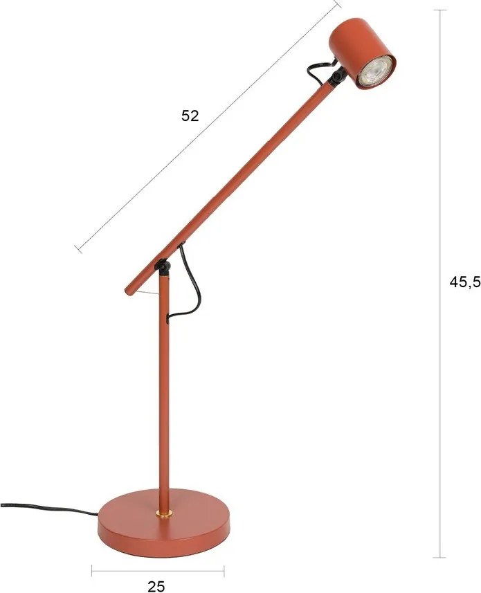 Червена метална настолна лампа (височина 45,5 cm) Aero – White Label