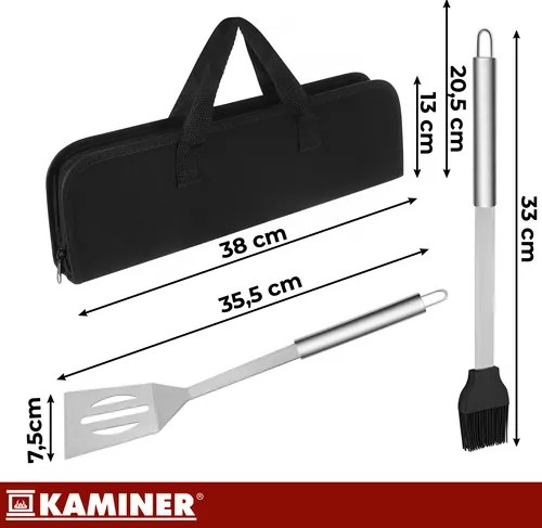 Комплект инструменти за грил от неръждаема стомана - 6 бр.