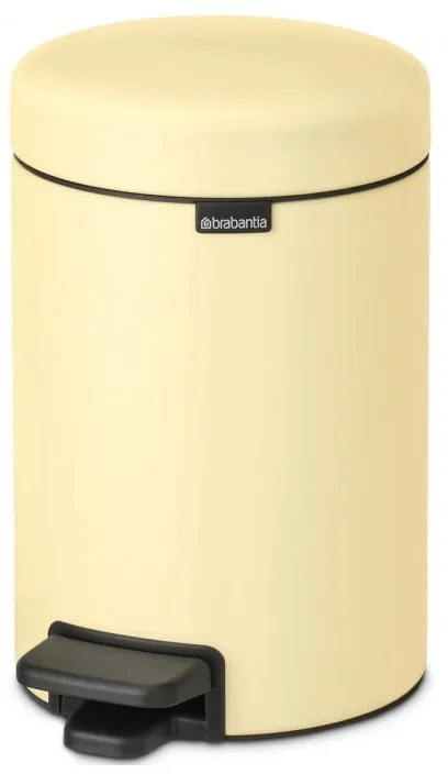Кош за боклук с педал Brabantia NewIcon 1008836, 3 л, Плавно затваряне, Противоплъзгаща основа, Жълт