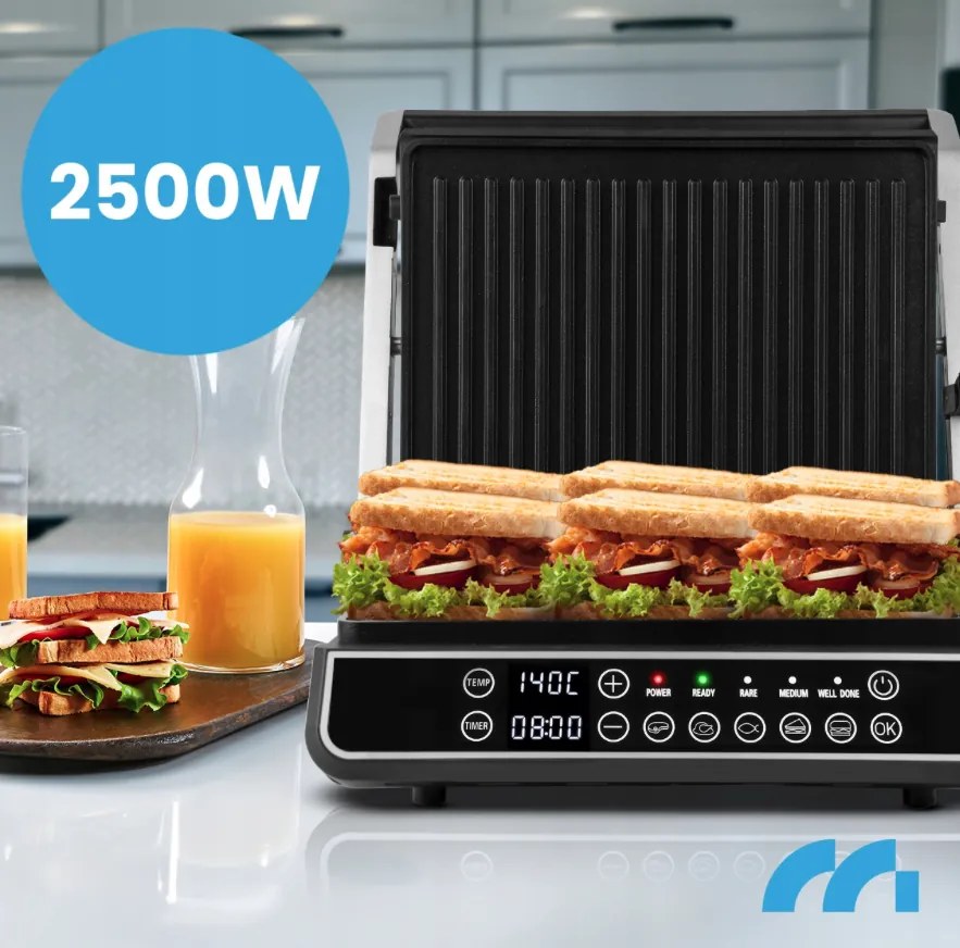 Електрическа контактна скара SM5000W-PRO с LED дисплей - 2500 W