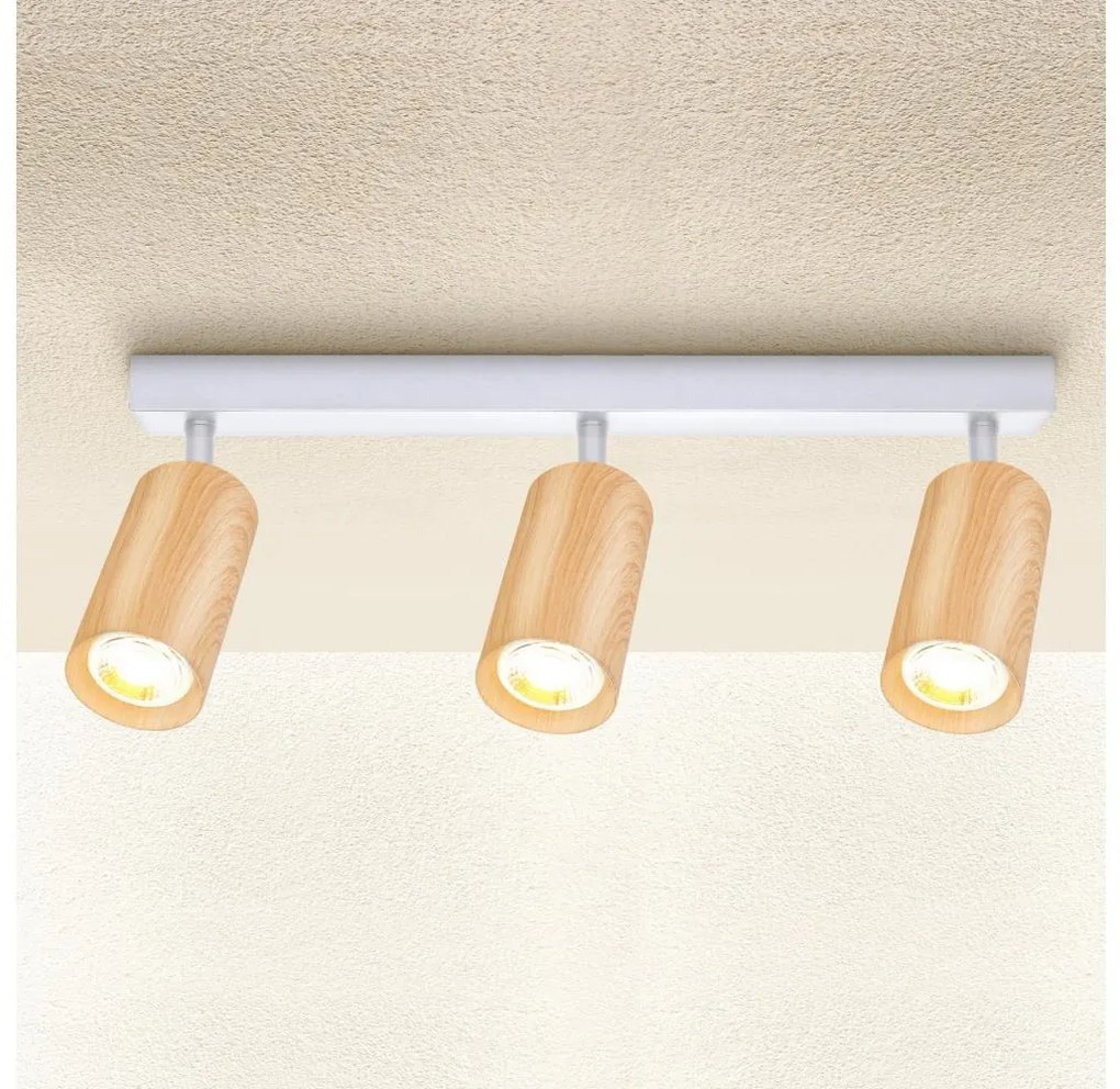Brilagi - Спот SELE 3xGU10/30W/230V бял/дъбов декор