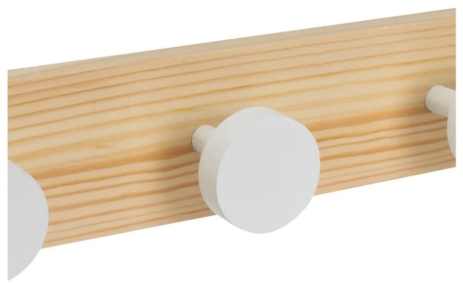 Стенна закачалка от масивен бор в бял и естествен цвят 40 cm Anillos – Casa Selección