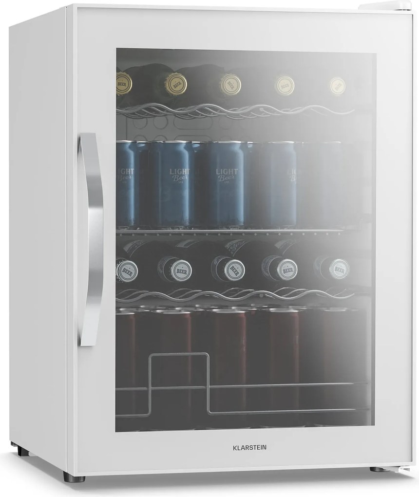 Klarstein Beersafe хладилник за напитки с огледална стъклена врата | 64 x 48 см | 85 W | 60 литра | Бял