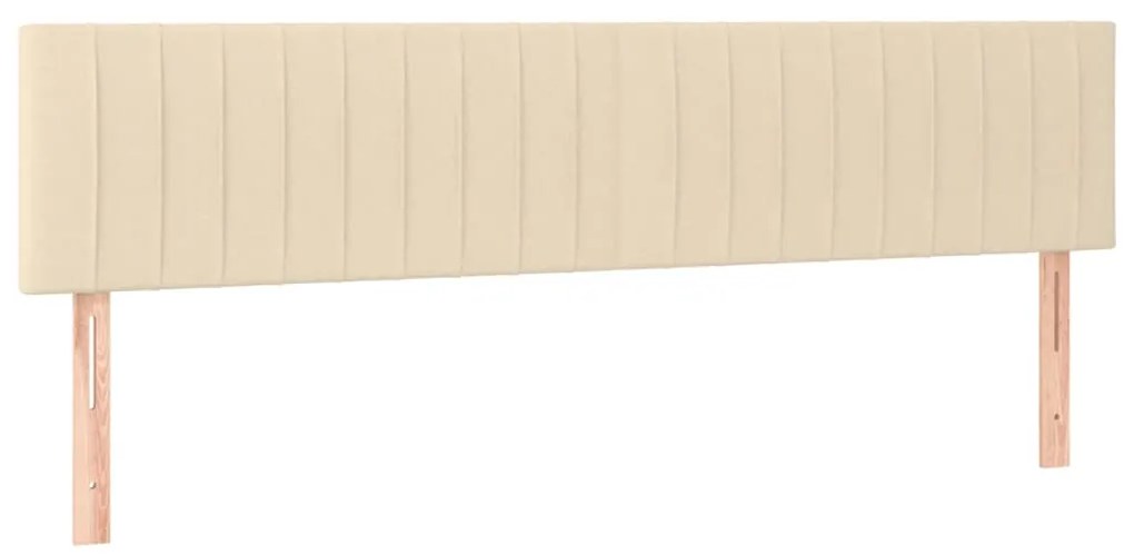 346261 vidaXL Горни табли за легло, 2 бр, кремави, 80x5x78/88 см, плат