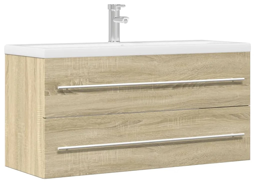 856232 vidaXL Долен шкаф за мивка, дъб сонома, 100x38,5x48 см, ПДЧ