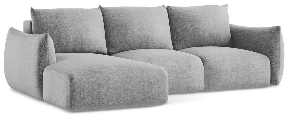 Светлосив сгъваем ъглов диван (ляв ъгъл) Leila – Makamii