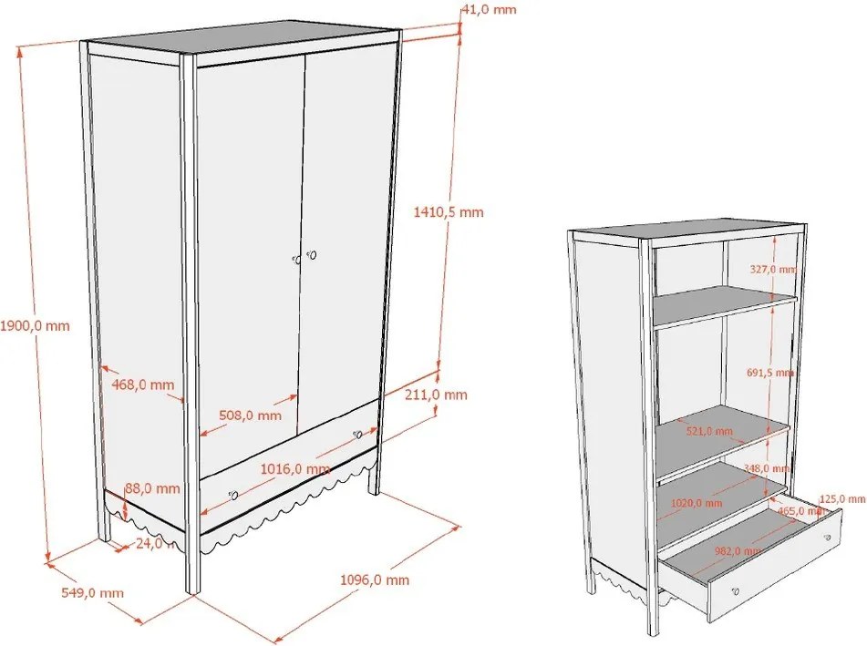 Бежов детски гардероб 110x190x55 cm Swingo – Vipack