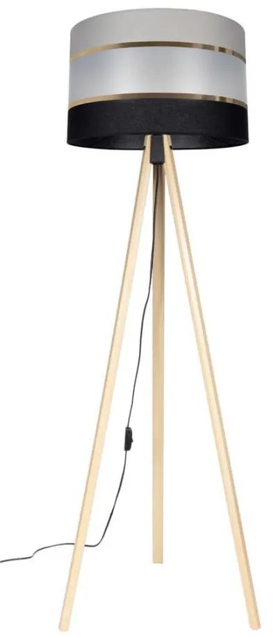 Стояща лампа CORAL 1xE27/60W/230V беж/черен/сив/златист