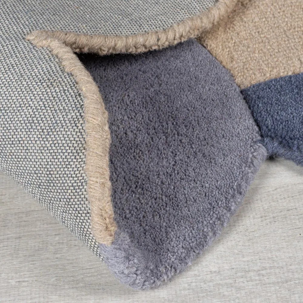 Бежов ръчно изработен вълнен килим 200x290 cm Mia Scallop Frame – Flair Rugs