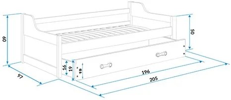 Диван - Легло David-Graphite-Pink-200 x 90