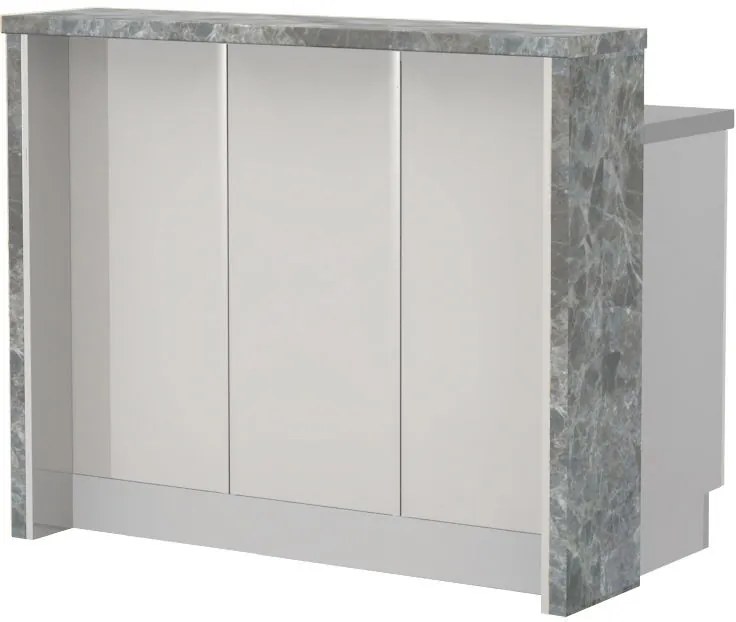 Островна кухненска пейка Modena-Length: 120 cm.-White glossy-Siena Marble
