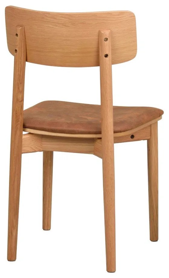 Кафяв коняк/естествени трапезни столове в комплект от 2 бр. от имитация на кожа Wolcott – Rowico