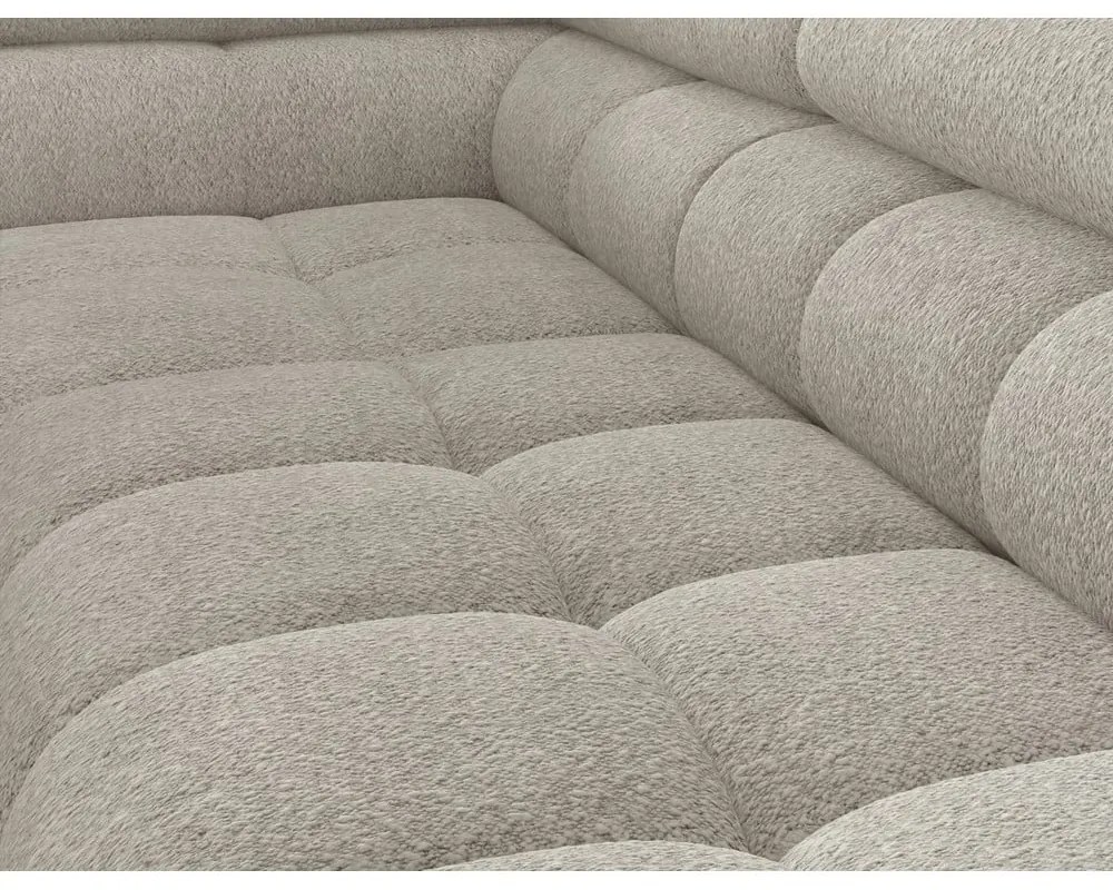 Кремав разтегателен ъглов диван с място за съхранение от букле (ляв ъгъл L форма) Ferucce – ELTAP