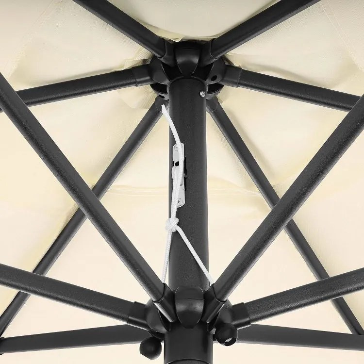 Сгъваем чадър с наклон - 210 см Бежово