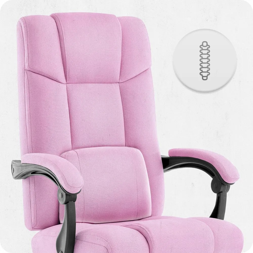 Ергономичен офис стол CABRO C505 до 150 кг розов