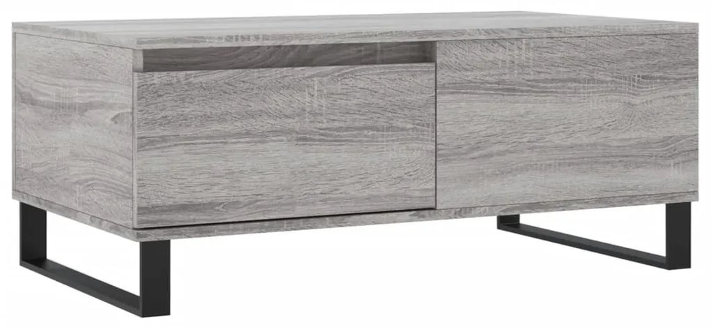 830818 vidaXL Кафе маса, сив сонома, 90x50x36,5 см, инженерно дърво