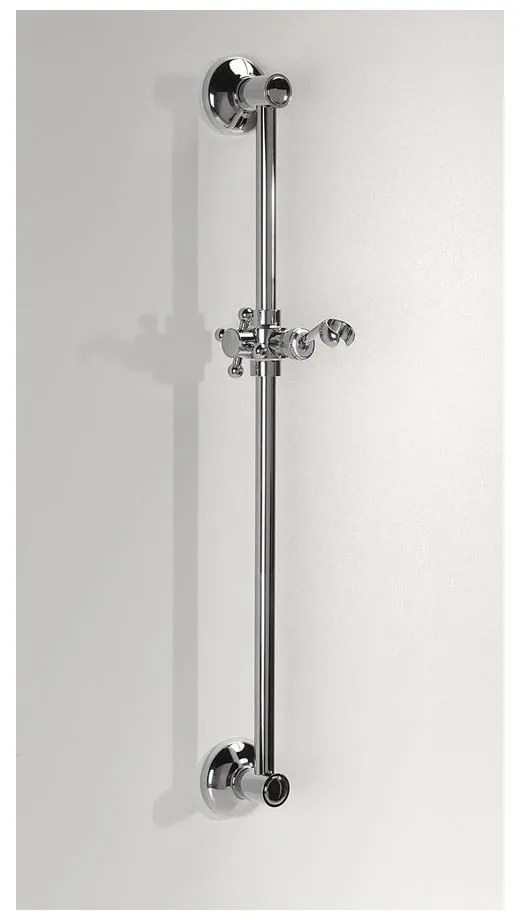 Стенна месингова душ релса в лъскаво сребристо с подвижен държач 67 cm Antea – Sapho