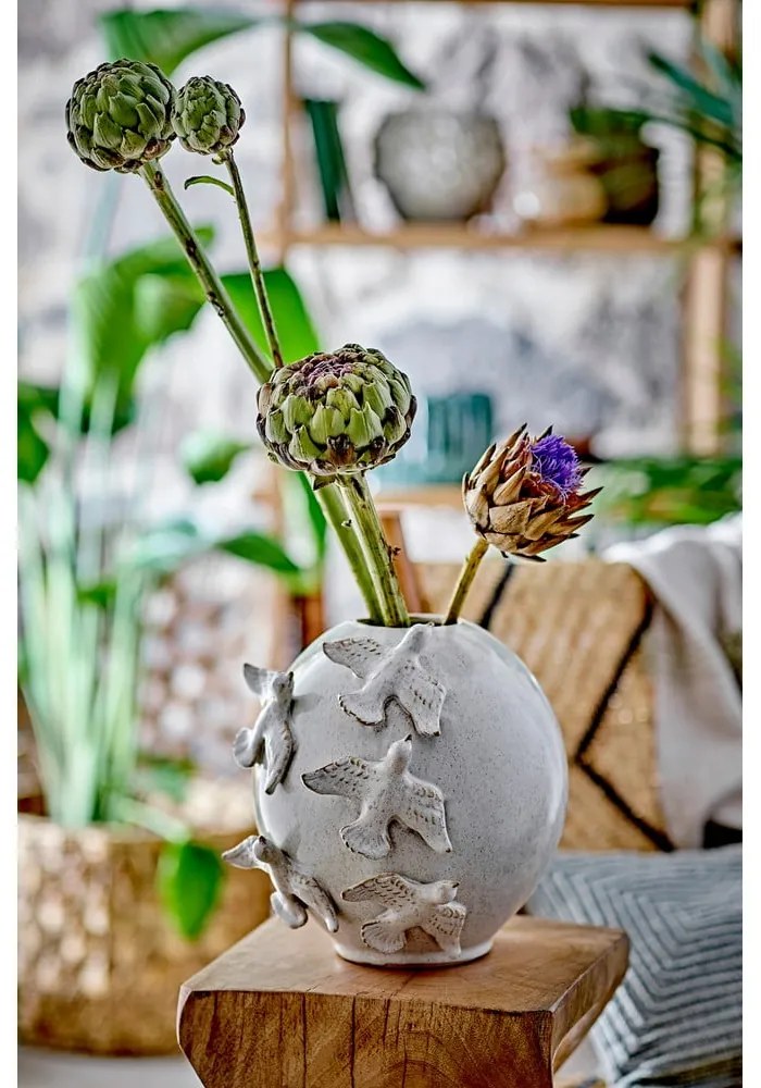 Кремава глинена ваза (височина 25 cm) Abira – Bloomingville