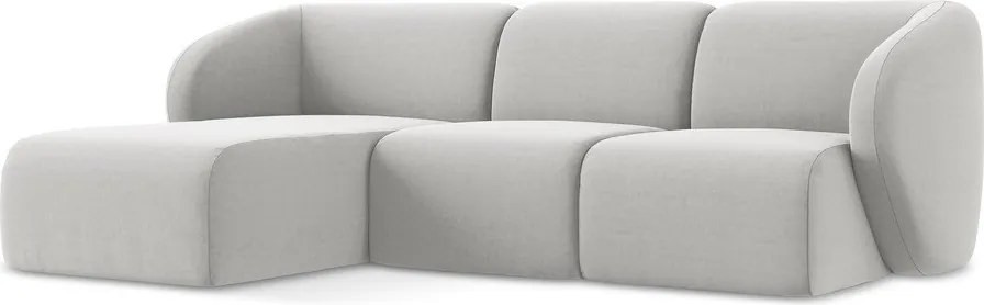 Светлосив кадифен ъглов диван (ляв ъгъл) Lani – Makamii