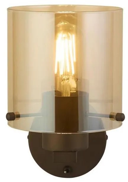Searchlight 88912-1MO - Стенно осветително тяло SWEDEN 1xE27/60W/230V кафяв/опушен