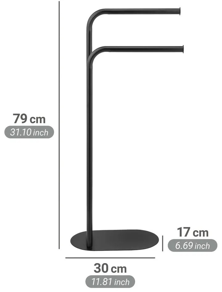 Черна стоманена стойка за кърпи Levante – Wenko